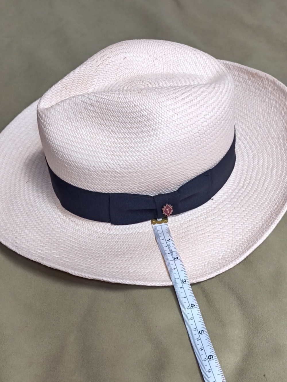 Truffaux Genuine Panama Wide Brim Hat with Black Band